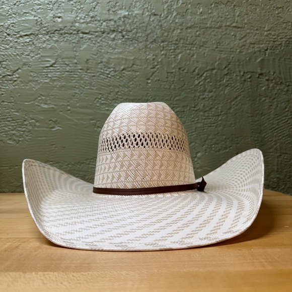 Cowboy’s Custom Greeley Hat Works Straw Rodeo American Hat Size 7 Long Oval - Picture 5 of 10